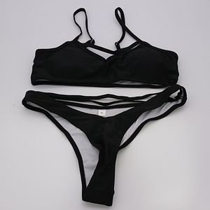 Black Sexy Cut out 2 piece Bikini